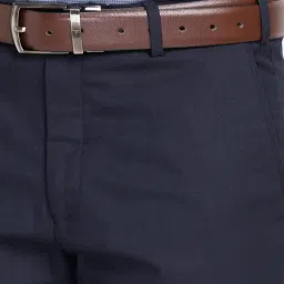 park avenue Men's Poly Viscose Blend Twill Pattern Smart Fit Flat Front Formal Trouser image 5