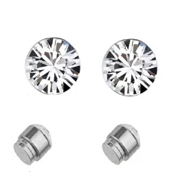 pdy fashion COMBO PACK OF 2 Magnetic Stainless Steel Small Magnetic Non-Piercing Stud Earrings For Men & Boys image 1