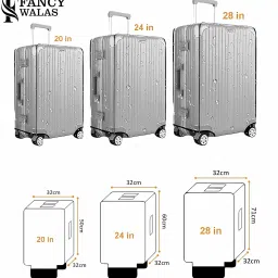 fancy walas 24 Inch Set of 1 Trolley Bag Cover/Suitcase Bag Cover/Waterproof Dustproof Luggage Cover/Zippered Clear PVC Suitcase Covers Protectors (24 Inch Set of 1) image 4