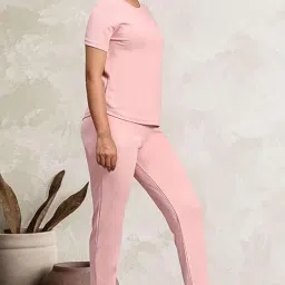 alisba Cotton Lycra Tracksuit For Women - Comfortable Gym Wear For Women - Activewear T-Shirt Set For Yoga, Running, Jogging, Sports, Travel, Night Dress image 3