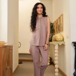 jisora Women's Cotton Grey Co-ord Set image 2