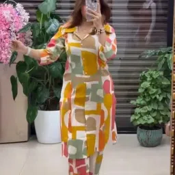 Women’s Cotton Printed Co-ord Set – Stylish & ComfortableJ-Cotton Green image 1