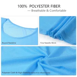 Dilwe 12Pcs Football Vest Adults Breathable Polyester Soccer Scrimmage Team Practice Vests Size:64(L) x 54cm(W) Blue image 5