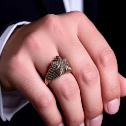 the men thing Royal Series - COPPER BASTION RING - Pure Stainless Steel Men’s Rose Gold-Plated Ring – Statement Luxury Jewelry (Size : 19-21-24) image 1