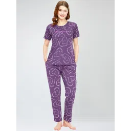 zeyo Women's Cotton Heart Printed Nursing & Maternity Night Suit Set Of Top & Pajama Set Feeding Night Dress 5798 image 5