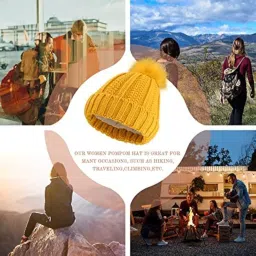 rr design Unisex Beanie Hat Slouchy Warm Knitted Winter Hat Ski Hat Skull Cap Baggy Bobble for Men & Women. One Size image 5