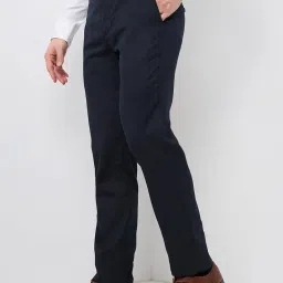 raymond Men Slim Fit Structure Pattern Poly Viscose Blend Pleatless Formal Trouser image 2