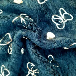 rnk Decorative Butterfly Print Handkerchiefs, Navy Blue, Pink and Red, Silver Hearts Pattern image 3