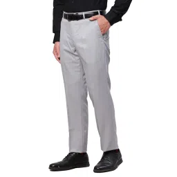 park avenue Men Smart Fit Structure Pattern Poly Viscose Blend Pleatless Formal Trouser image 2
