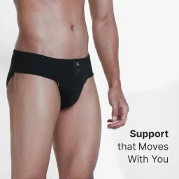 cult Gym Supporter for Men Sports Underwear for Men for Workout in Gym Stretchable Cotton, Quick Dry, Moisture Wicking Supporter for Cricket, Gym, Running Black image 1