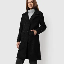 campus sutra Wool Blend Women's Solid Reefer Mid-Thigh Jacket image 2