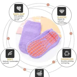 tendsy Non-Slip Grip Socks, 6 Pairs, Pilates and Yoga Socks, Multi-Colour image 2