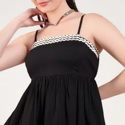 deebaco Solid Rayon Peplum Strappy Top With Shorts Co-Ord Set For Women'sSleeveless Regular Fit Stylish Summer Western Casual Wear Ladies Trendy Cord Set image 2