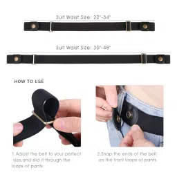 suosdey No Buckle Ladies Elastic Belt for Women Mens Invisible Jeans Pants Dress Stretch Waist Belt up to 64" image 4