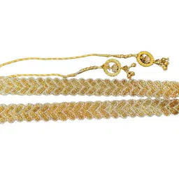 navti creations Women's Golden Kamarband (Bridal Belt) with Stone work Embroidery (Adjustable) width 3.1cm image 3