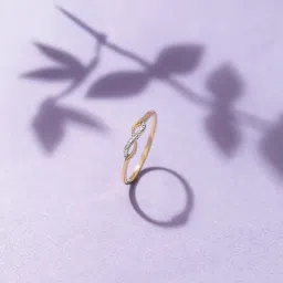 caratlane 9 KT Yellow Gold Sleek Infinity Diamond Ring for Women image 1
