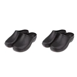 myaddiction 2 Pair Men Women Cook Nurse Shoes Ultralite Clogs Strapless Black image 1