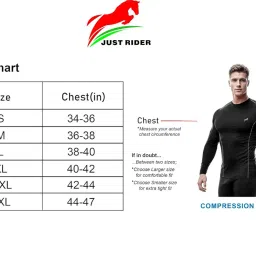 just rider Athletic Men's 2 Piece Stretchy Compression Base Layer Workout Shirt Pull-On Shirt Compression T shirt with Half Tights image 3