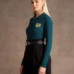 u.s. polo assn. Women's Polyester Solid Regular Fit T-Shirt image 4