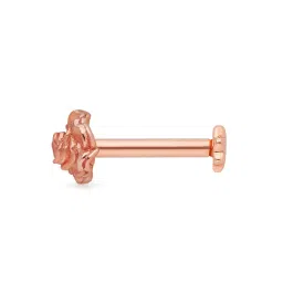 malabar gold & diamonds Rose Gold Nose Pin for Women 18 k | 18k BIS Hallmark (750) Nose Stud for Women and Girls with Piercing image 2