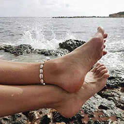 eiffy Adjustable Natural Cowrie Beads Seashell Conch Anklet Bracelet Bangle Handmade Hawaiian Beach Foot Chain Strand Jewelry image 1