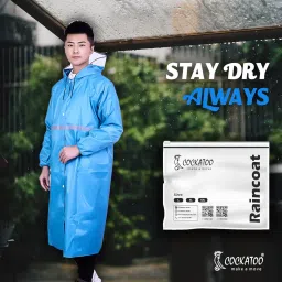 cockatoo RNCT-02 Rain Coat for Men & Women,Oercoat Oxford Material Rain Coat for Men & Women Waterproof, Orange(6 Month Warranty) image 4