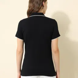u.s. polo assn. Women's Cotton Solid Regular Fit Polo Shirt image 3
