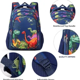 frantic 20 L Printed Polyester Kids School Bag/School Backpack/School Bag Class 1 to 5 For School Going Boys & Girls image 4