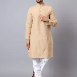 latest chikan Men's Cotton Long Kurta Full Sleeves - Casual Ethnic Wear image 1