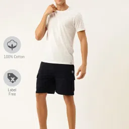 john players Men’s Cotton Cargo Shorts with 4 Pockets & Adjustable Drawstring Waist image 1