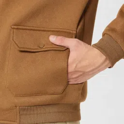 qube by fort collins Men's Regular Fit Knitted Cotton Blend Jacket - Soft, Warm & Stylish Winter Outerwear image 4