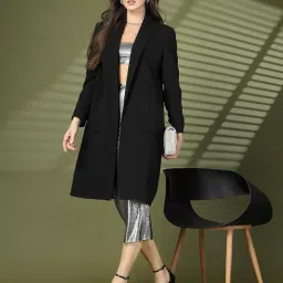 chkokko Women Elegant Winter Wear Warm Coat Classic Knee Length | Solid Color Design with Convenient Front Pockets | Ideal for Formal and Semi-Formal Occasions image 2