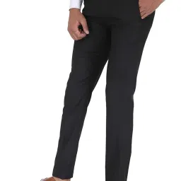 maleno Men's Black Formal Trousers for Men | Slim Fit Trousers for Men |Trousers for Office, Party image 3