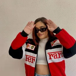 drip spoiler F1 Racing Jacket Graphic Printed Parachute Fabric Oversized Jackets for Women image 2