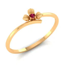 p.c. chandra jewellers 14KT (585) Delicate Yellow Gold Flower Ring for Women | Elegant & Timeless Design (Gold weight - 0.5 Gram) image 2