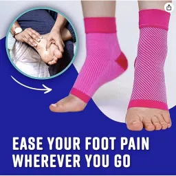 Compression Socks Open Toe | Bamboo Cotton Compression Socks Women | Ecosync | Nano Socks for Men Neuropathy | White | Ankle Support | Plantar Fasciitis | Foot & Ankle Swelling | Heel Pain | Injury Recovery image 3