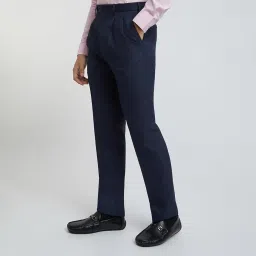 raymond Men's Polyviscose Blend Solid Pattern Classic Fit Pleated Formal Trouser image 2