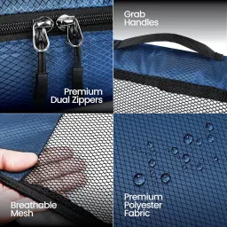 fatmug Packing Cubes Travel Pouch/Bag Suitcase Organiser Set of 4 (2 Medium and 2 Small) (Navy Blue) image 3