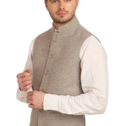 wintage Men's Tweed Bandhgala Festive Nehru Jacket Waistcoat image 1