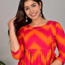 vivan enterprises Women's Pure Cotton Maternity Gown Dress | A-line Feeding Kurti | Red Kurtis for Women & Girls image 3