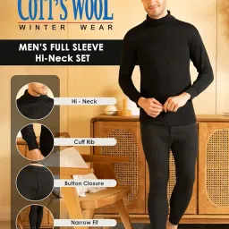 lux cott's wool Lux Cottswool Men's High-Neck Thermal Set image 2