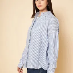 high star Women's Striped Oversized Fit Shirts image 3