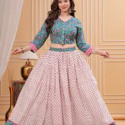 gekha Printed Cotton Ready to Wear Lehenga & Blouse With Dupatta for women image 2