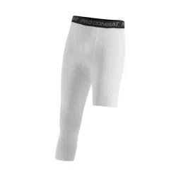 calandis Mens Athletic Pants Workout Leggings for Basketball Training Fitness M White Left Short | Leggings image 3