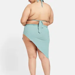 zerokaata Ribbed Bikini for Plus Size Women Beach Wear with Plus Size Sarongs for Women Beach Wear | 3 Piece Swimming Costume for Women Plus Size image 3