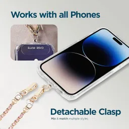 WISKA Cell Phone Lanyard Crossbody Hanging Chain Mobile Holder Sling Around Neck to Carry iPhone & Smartphone with Detachable Crossbody Shoulder Neck Strap for Girls Braided Gold Chain image 5