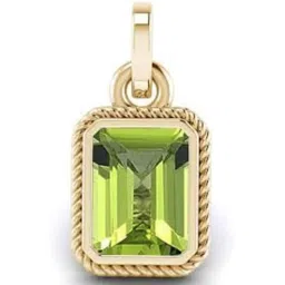 anuj sales 13.00 Ratti 12.25 Crt. Natural Peridot Pendant Stone Gold Plated Locket Original Certified Gemstone Lab Tested image 1