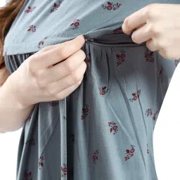 av2 Women's Cotton Floral Knee Length Nighty image 4