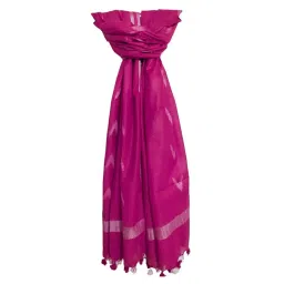 sheenkraft | Women's Handloom Linen Cotton Blend Bhagalpuri Ikkat Dupatta with Zari Designed Free Size_Color Variation image 1