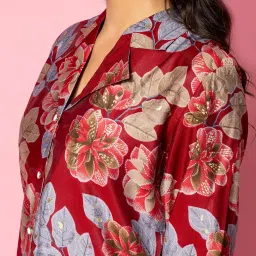 libas Maroon Printed Silk Blend Co-Ords image 3